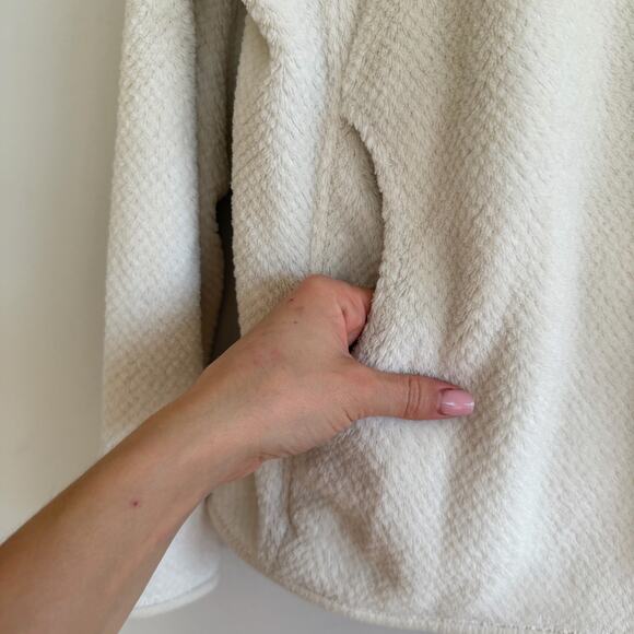 Patagonia Raw Linen Pocket Snap T-Fleece Pullover Sweater Cream S - Picture 6 of 8